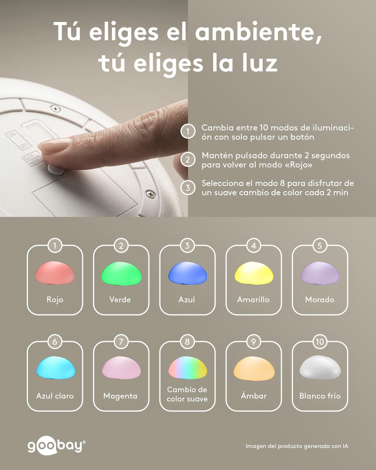 goobay Set de 2 Lámparas solar LED Piedra RGB 24cm para jardín y exterior, esferas IP44 impermeables, luz ambiental con 10 modos, resistente a la intemperie, ideales para terraza y balcón, con estaca