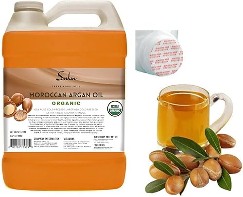 Miniatura 2 de Aceite de argán marroquí extra virgen extra virgen sin refinar de 16 onzas / 16.0 fl oz puro certificado orgánico prensado en frío