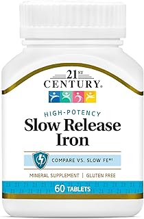 21st Century Slow Release Iron Tablets, 60 Count (Pack of 3)