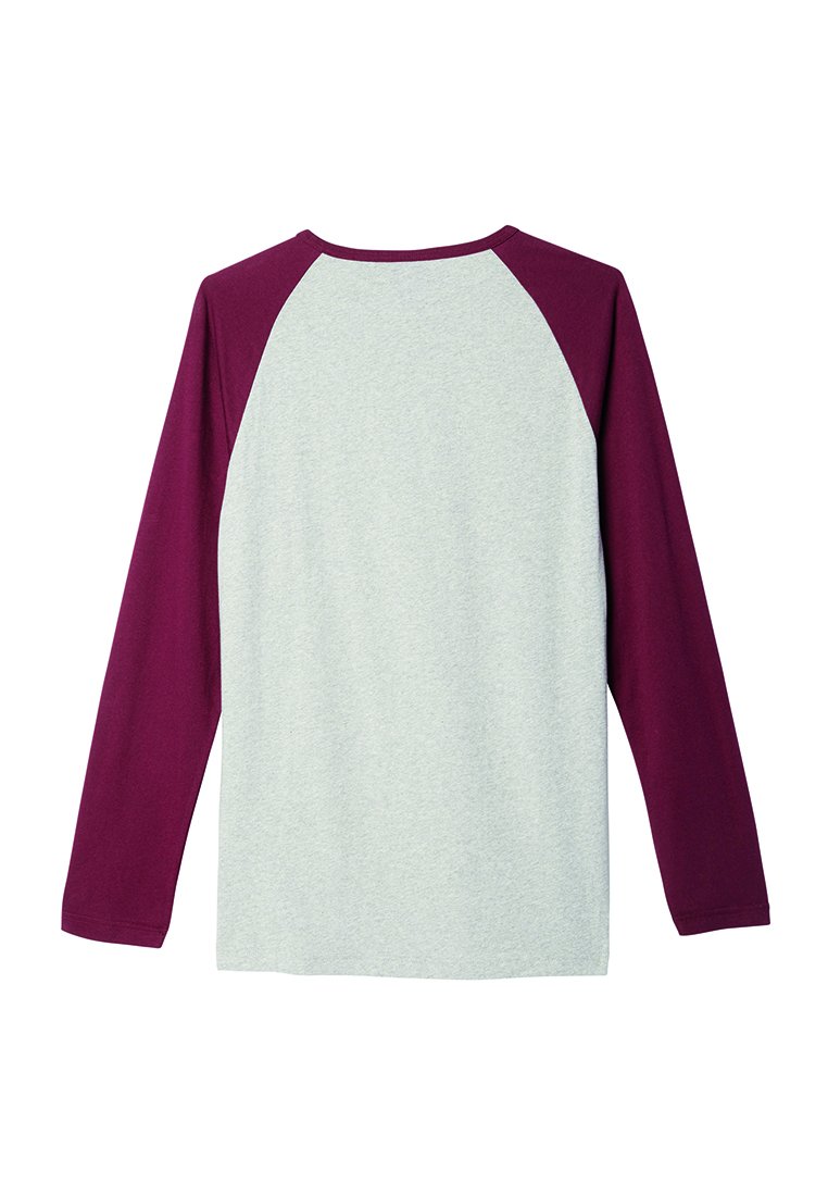 adidas Męskie Essenials Longsleeve, Medium Grey Heather/Maroon, XXL