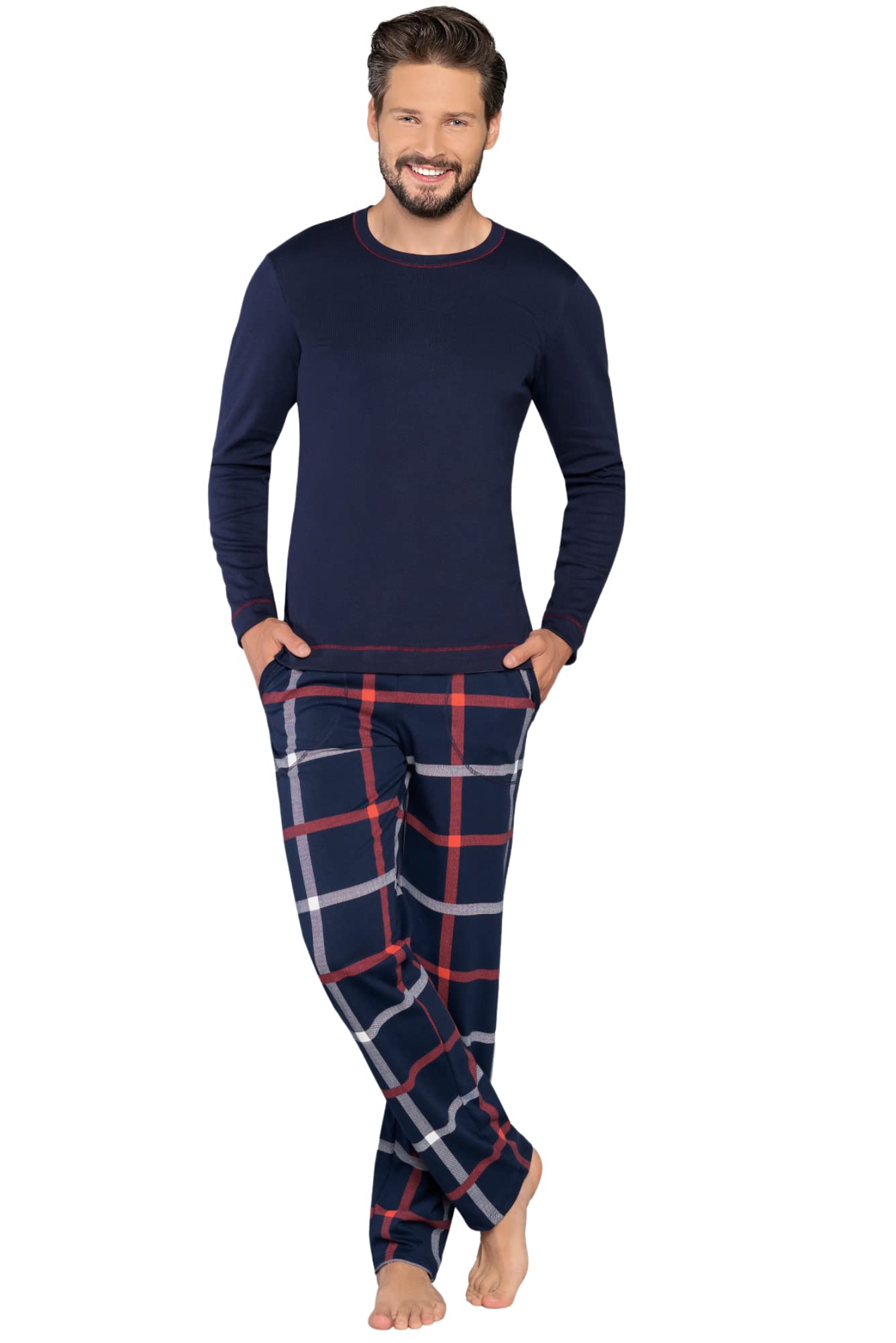 Italian Fashion Pigiama Uomo Cotone Leggero con Corte Manica | Pigiama Uomo Estivo e Primaverile | Loungewear Corto | Due Pezzi da Abbigliamento Casual da Casa S-3XL