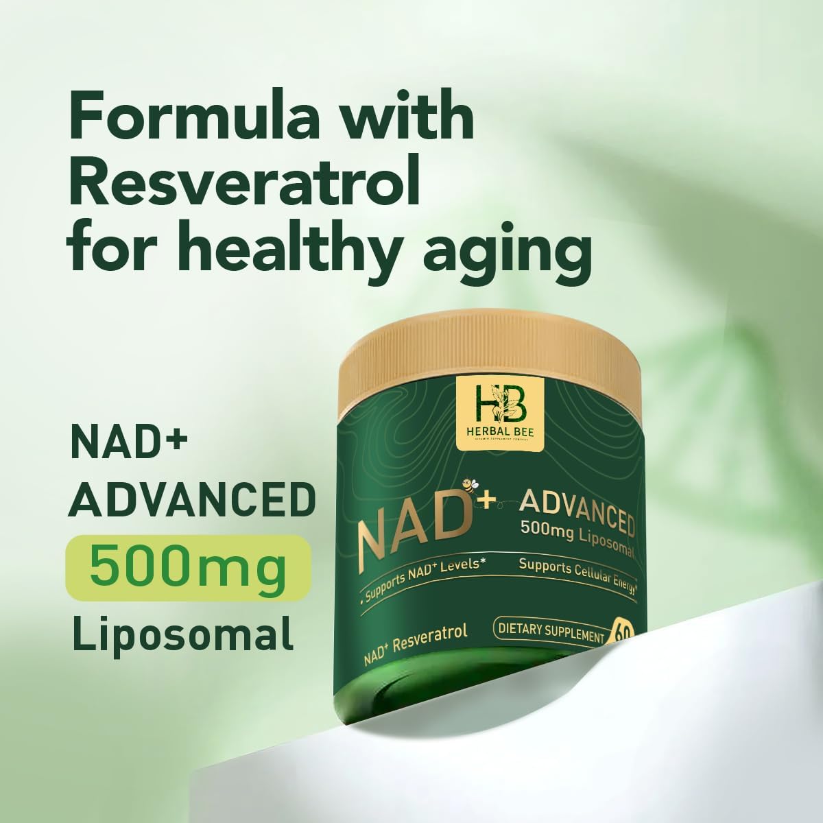 Liposomal NAD+ Supplement 500 Mg with NAD Trans-resveratrol 50 Mg – Cellular Energy & Mitochondrial Support – Healthy Aging & Antioxidant Support – 60 Capsules (30 Servings) - Image 4
