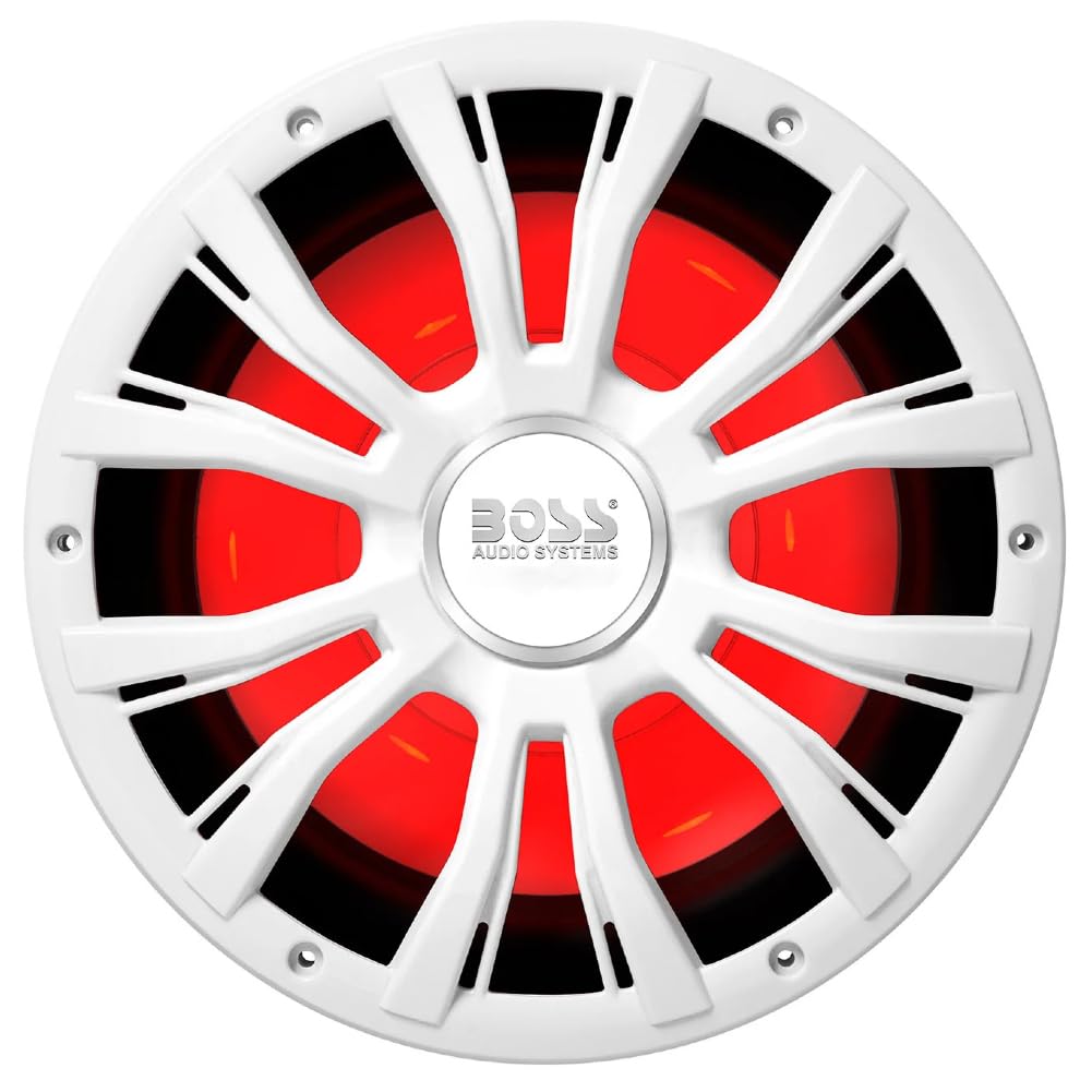 KIT SET PARA BOSS AUDIO SYSTEMS MRGB10W 1 subwoofer de 10" 25 cm 250 mm, 400 vatios rms 800 vatios máx, resistente al agua, doble bobina de 2 ohmios, con LED RGB y mando a distancia incluidos, 1 pieza