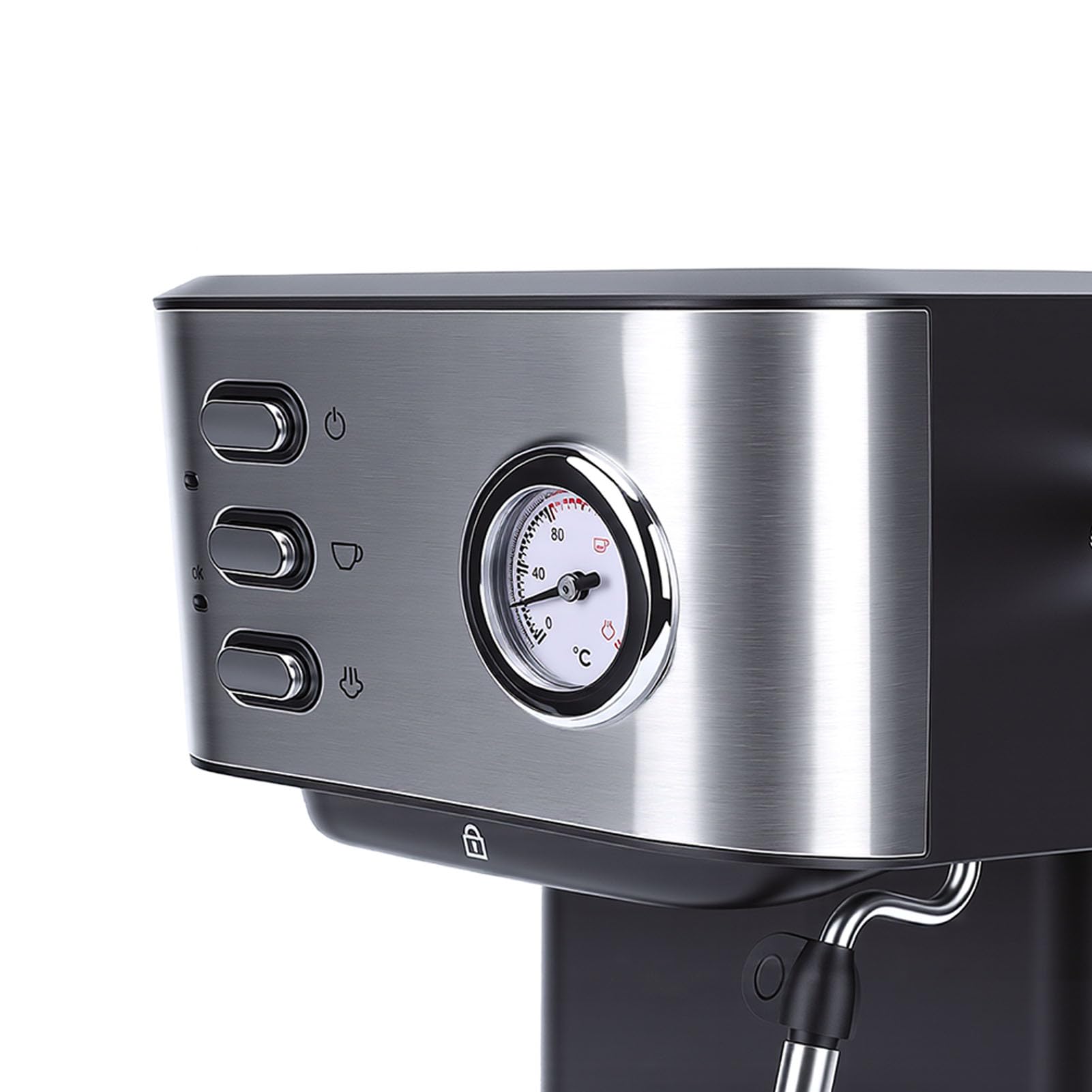 Semiautomática con 20 Bar de Presión y Control PID (Enchufe europeo) | Portafiltro de 51 mm para una rica crema, tanque extraíble de 1,5 L, calefacción de 1050 W, interruptor de preparación fría