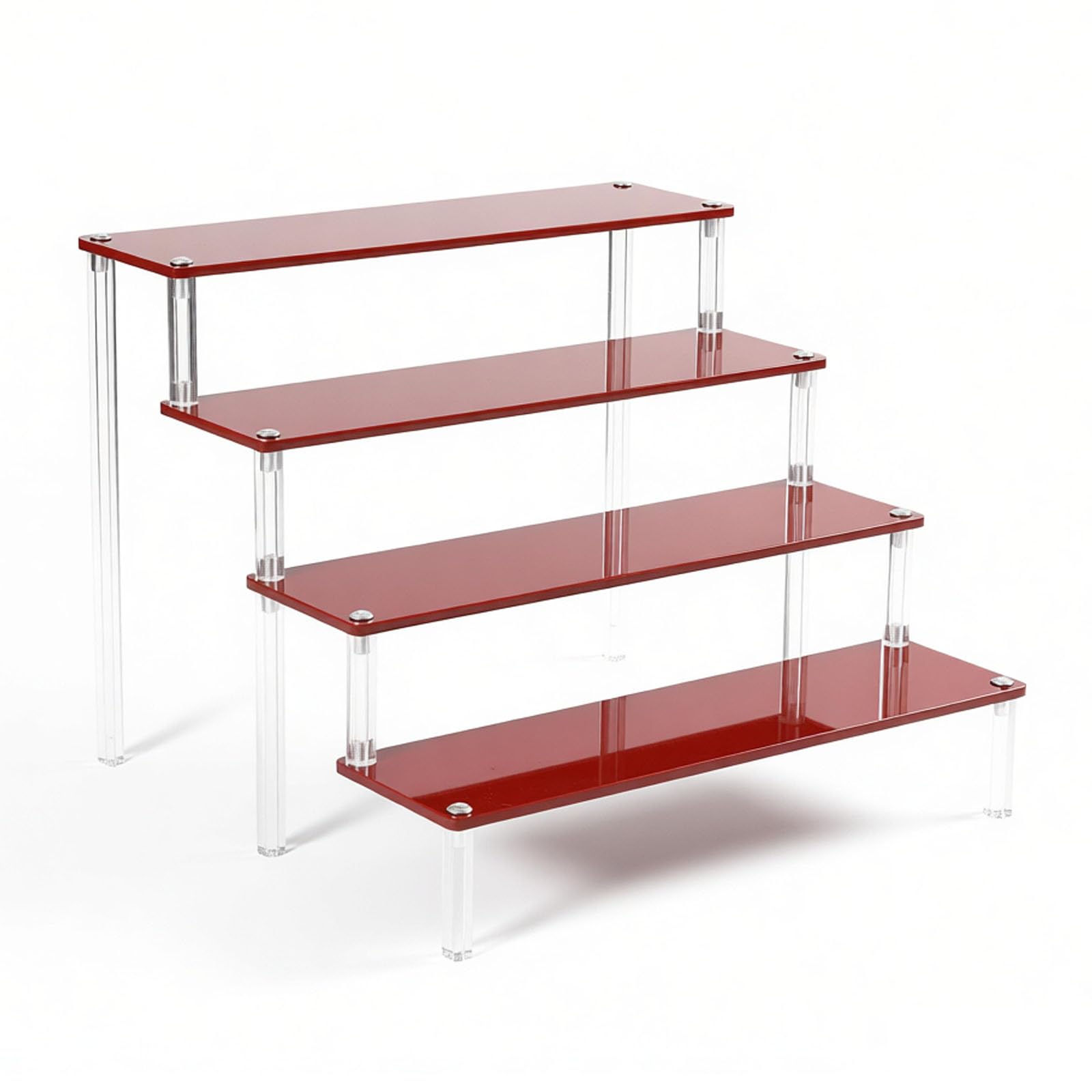 CXGBQSJ Multi Tier Acrylic Display Riser for Retail Shop and Home Organisation, Transparent Step Stand For Figurines and Collectible Display,4th Floor