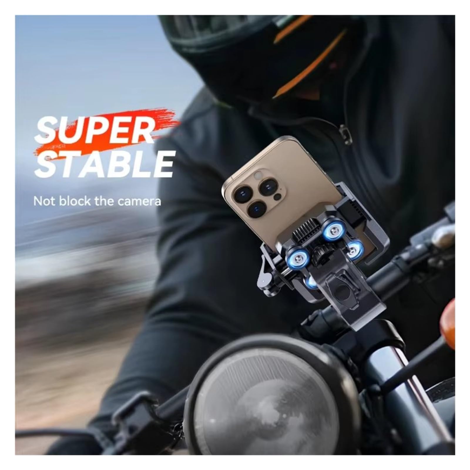 Moto Navigation Support Support Téléphone pour Moto Double Amortisseur Vibrations Vélo Universel pour Téléphones 4.7 À Pouces Moto GPS Support Téléphone