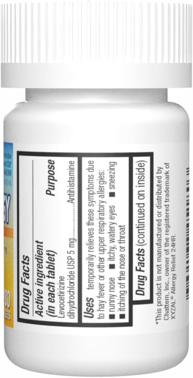 HealthA2Z® Allergy Relief | Levocetirizine Dihydrochloride 5mg | 24 Hours | Antihistamine | Relief from Sneezing, Runny Nose, Itchy Nose and Eyes (180 Counts) (Pack of 2)