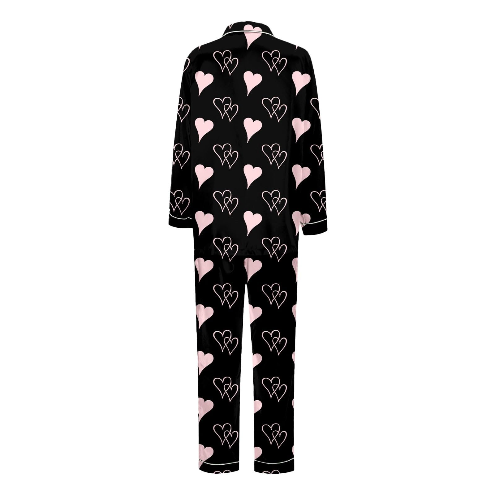 Weiches und kuscheliges Pyjama-Langarmshirt mit bequemer Hose – lässige Schlafbekleidung für die Nacht