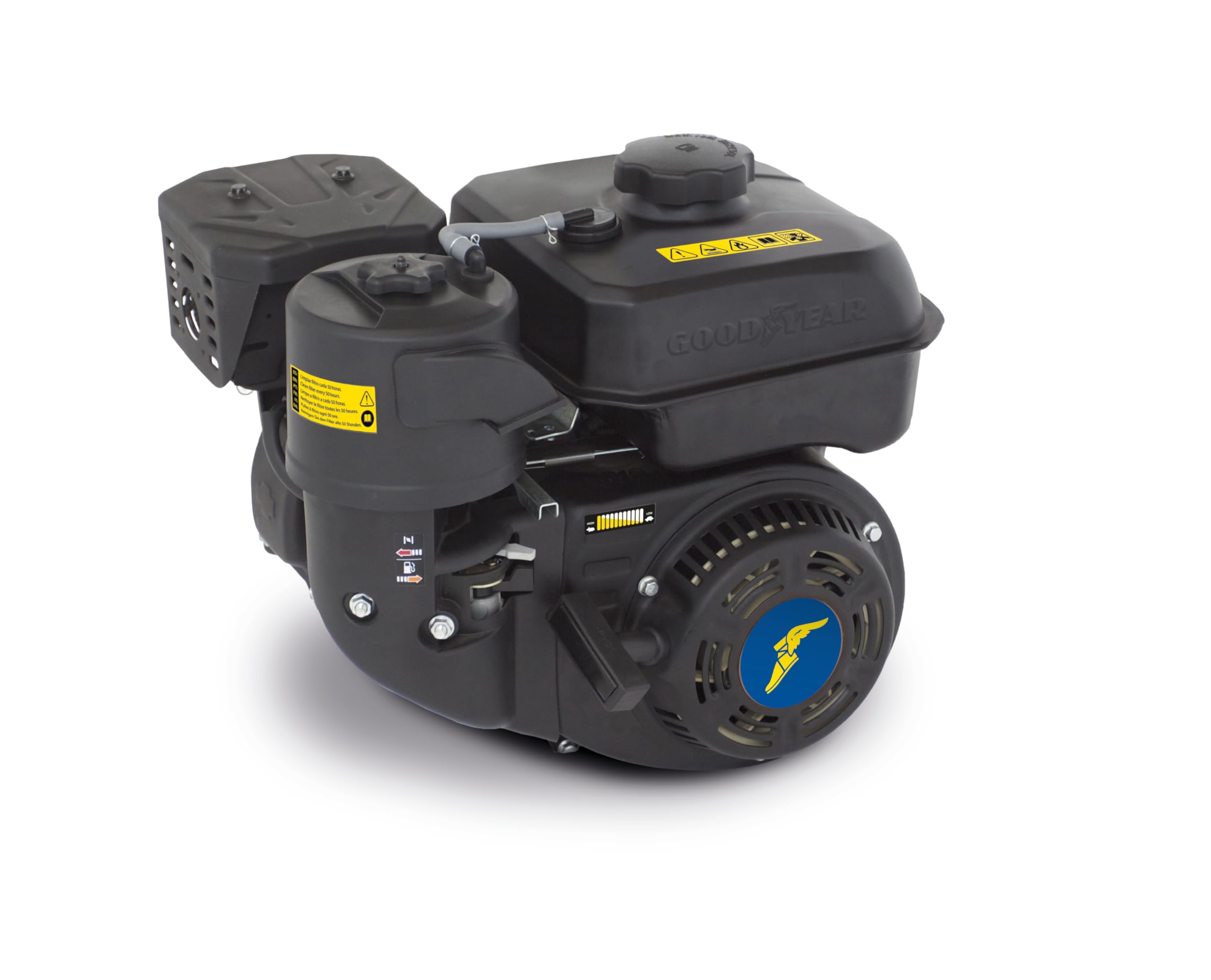 Goodyear - Motor de Repuesto de 4 Tiempos, Motor de Gasolina 7 HP y 212cc para Cortacésped, Motoazada y Jardinería, Arranque Manual con Filtro en Seco