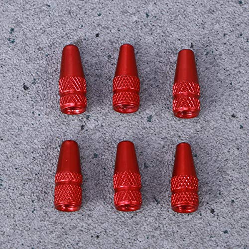 Cubiertas de válvula para bicicleta Abaodam 6 piezas rojas miniatura 2