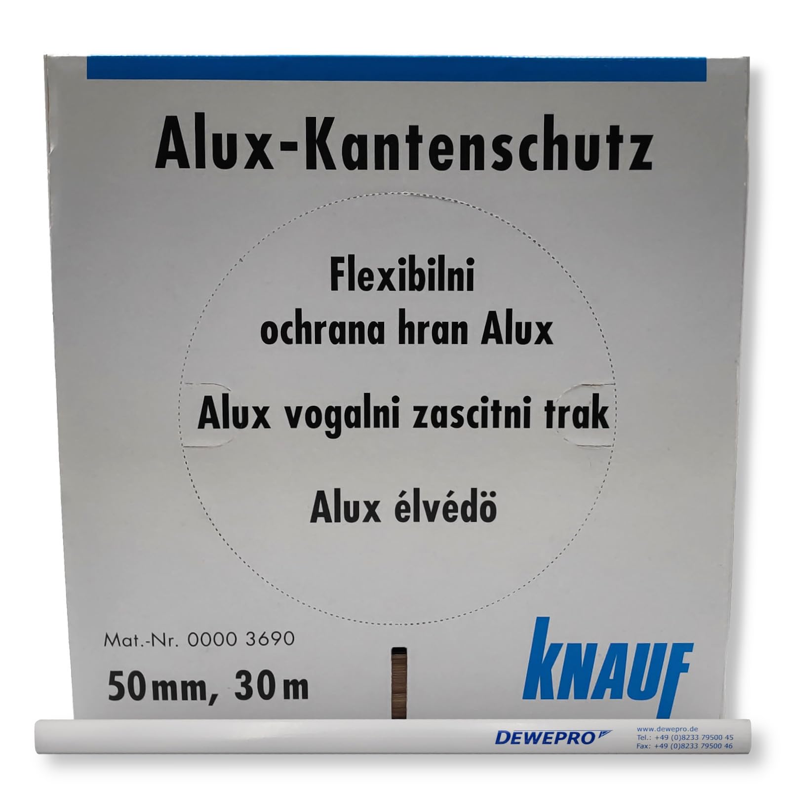 DEWEPRO KNAUF® Paraspigoli Flessibile in Alluminio 30m - Rinforzo Angoli per Muro a Secco con Aderenza Perfetta nello Stucco - Facile da Tagliare e Installare - Con Matita da Carpentiere