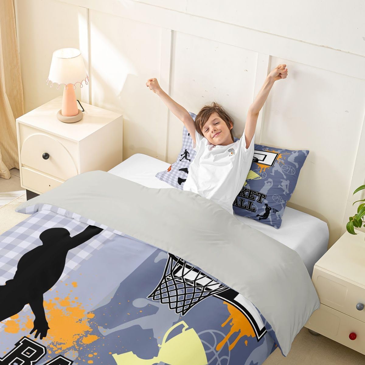 Feelyou Kids Boys Girls Basketball Duvet Cover Toddler Size image 4