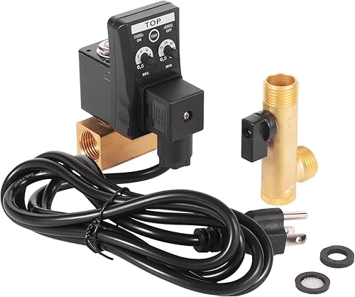 Miniatura 7 de szzijia 12 AC 110V - Depósito de agua temporizado automático de 2 vías válvula de drenaje de acción directa enchufe de EE UU