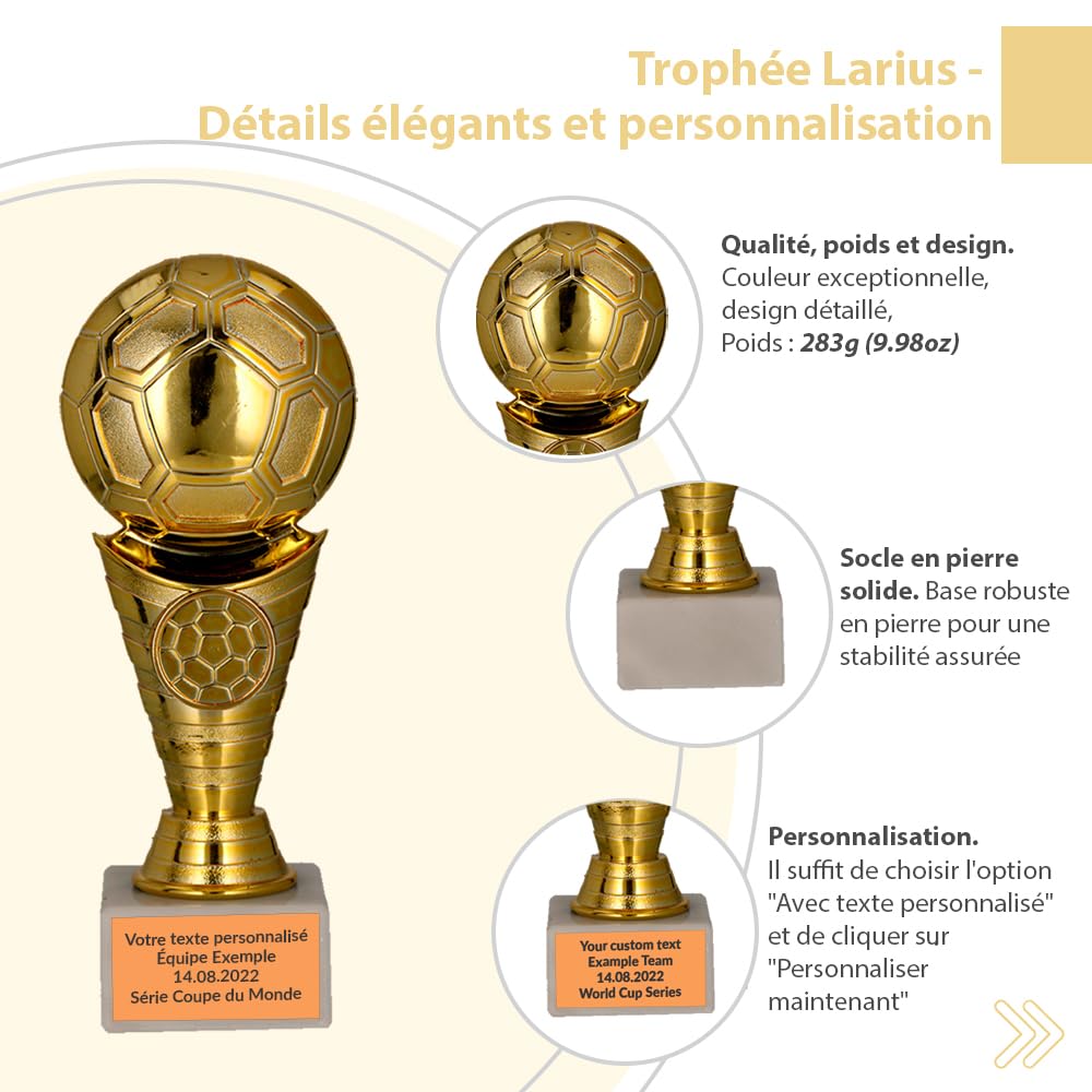 Trophée Football Larius ST2 - Coupe Personnalisable - Cadeau Idéal Pour Fans