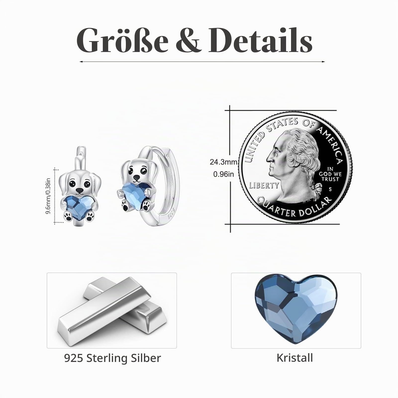 Creolen für Damen, Sterlingsilber, Tier-Creolen, Schildkröte/Libelle/Wolf/Fuchs, hypoallergene Ohrringe für empfindliche Ohren