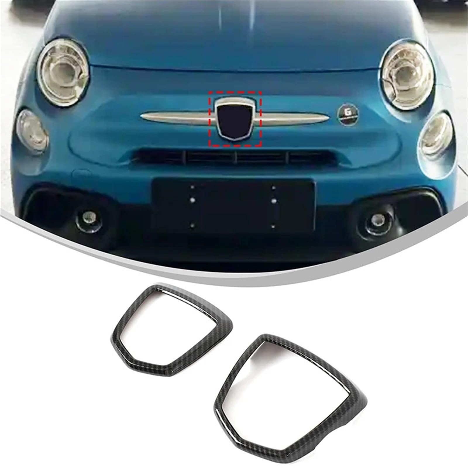 Do Abarth akcesoriów samochodowych 595/695 2017 Kratka wlotu powietrza | Wzór ABS z przodu i z tyłu, ozdobne naklejki z ramką(D)