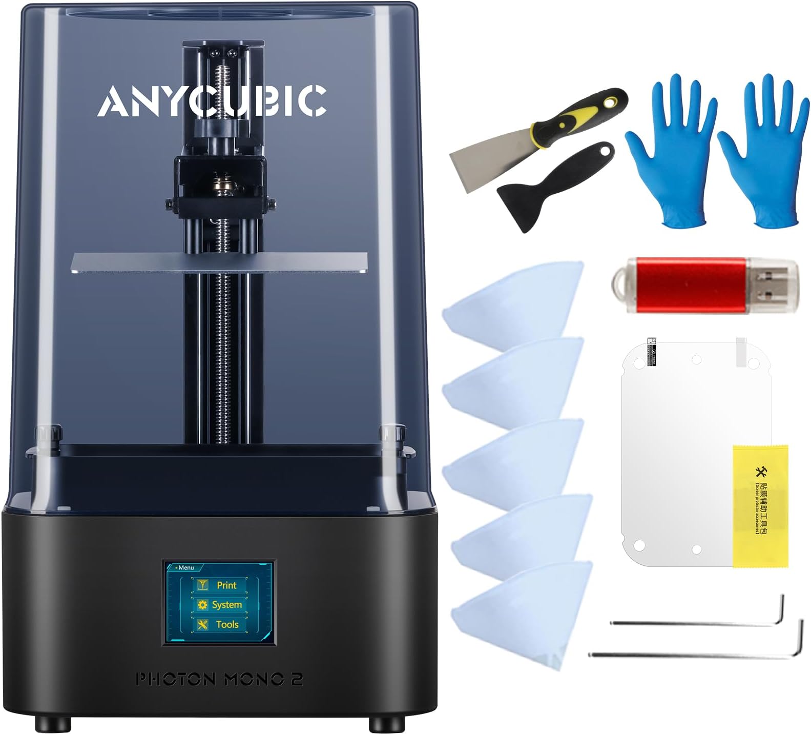 ANYCUBIC4K+ Resin 3D Printer, Photon Mono 2 LCD 3D Printer with 6.6'' HD Mono Screen, High Precision & Protective Film, Print Volume 6.49'' x 5.62'' x 3.5'', Beginner Friendly