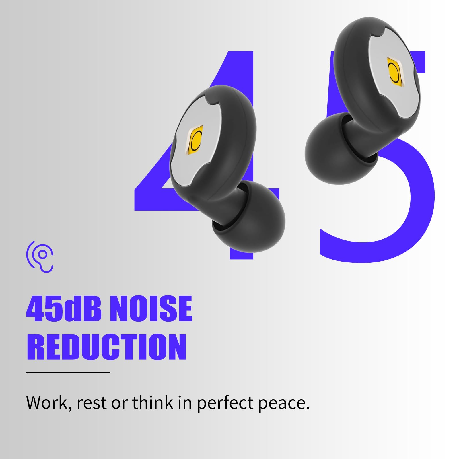 Bouchon D'oreille Pour Dormir, Bouchon D'oreille Anti Bruit，Silicone ultra-doux Réutilisable, Protection Auditive Fiable Pour Sommeil, Travail, Concentration, Voyages et Concerts (Noir)