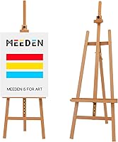 Vista 7 de MEEDEN Caballete de arte de madera para pintar: caballete de madera de haya maciza, soporte para lienzo de hasta 43 pulgadas, caballete ajustable