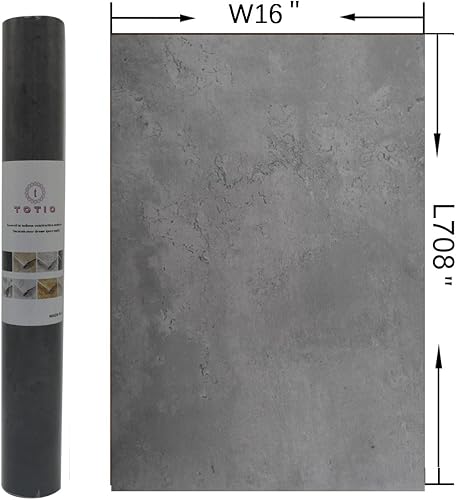 Miniatura 49 de TOTIO Papel tapiz de hormigón gris mate, grueso, 32 x 157 pulgadas, textura de cemento gris oscuro, papel de contacto, papel adhesivo para encimera