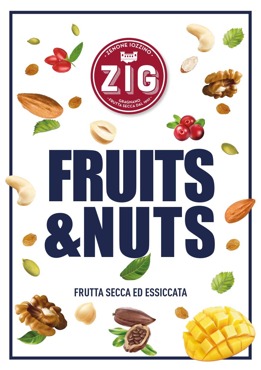 ZIG - Snack Fruits & Nuts - Nueces sin cáscara 300g (10 sobres de 30g) Pack 100% compostable