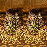 Produktverpackung: Sie erhalten zwei Solarlaterne für Außen, die aufgestellt oder aufgehängt werden können.