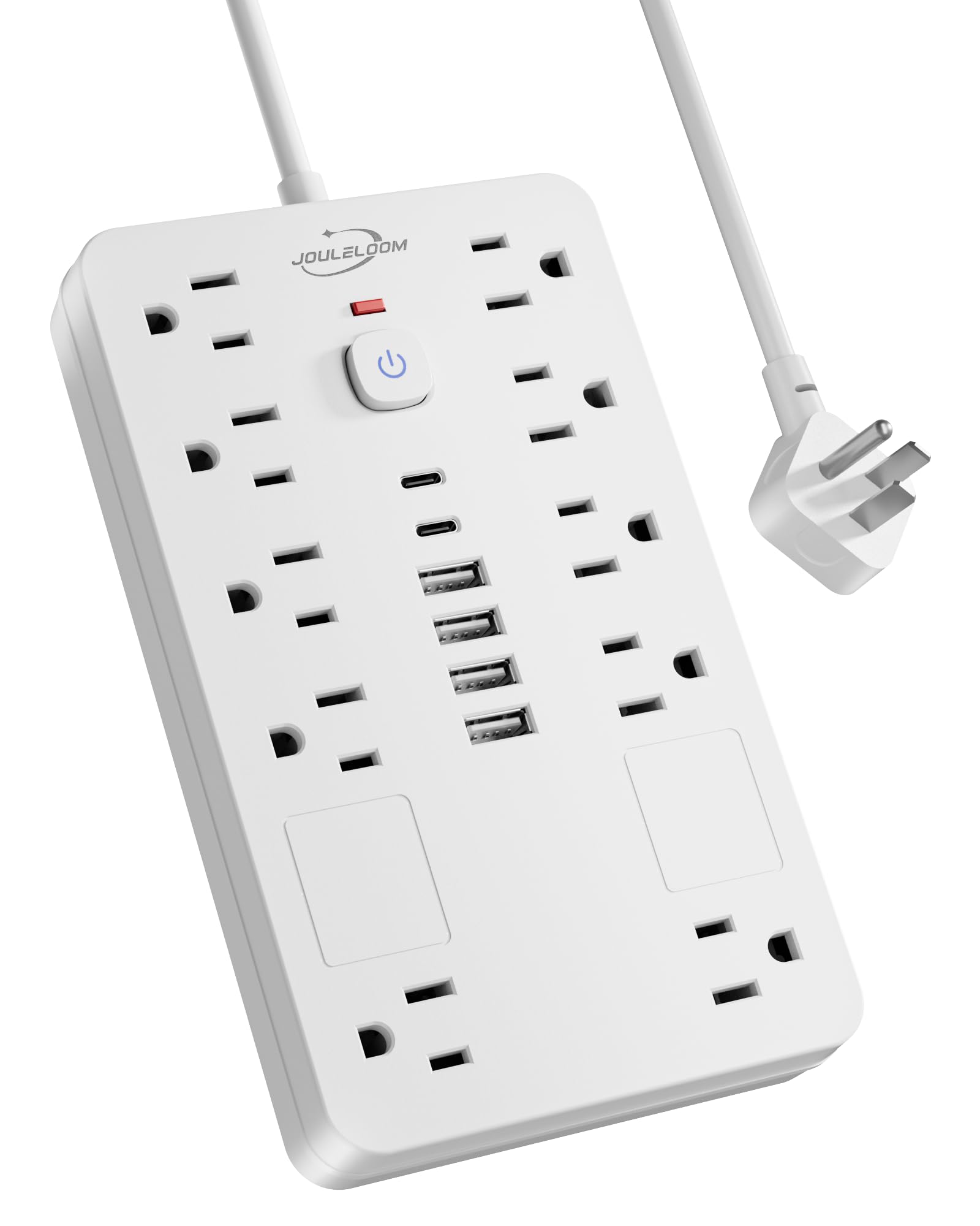 Surge Protector Power Strip 10 Outlets 1850W 15A with 6 USB Ports 2 USB C 6 Feet Extension