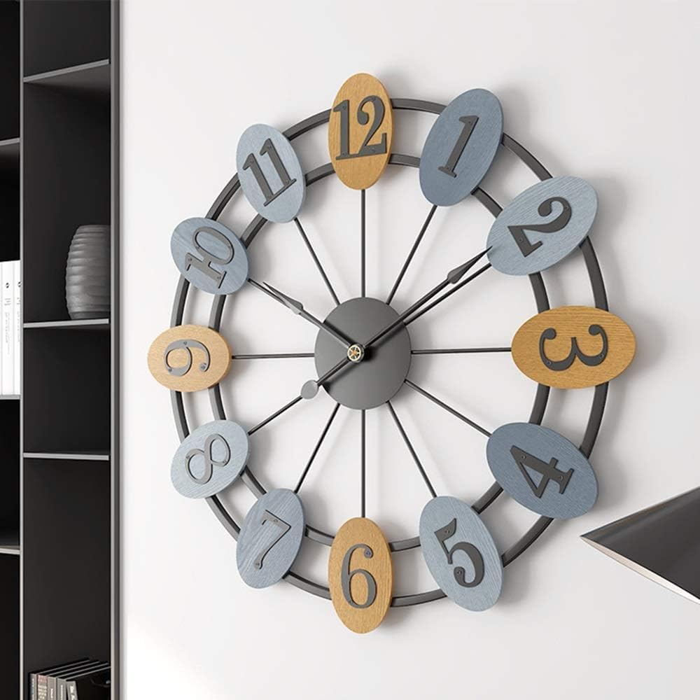 Wall Clock Nordic Ferris Wheel Wall Clock Creative Mute Modern Minimalist Fashion Personality Metal Iron Craft Bar Restaurant Cafe Home Decorations Round 50 * 50cm