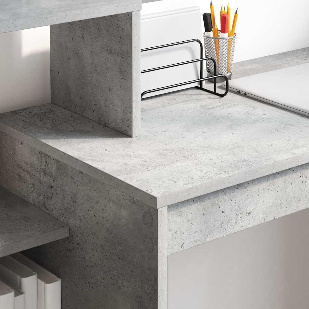 Bureau Gris béton en Bois d'ingénierie 100 x 40 x 90 cm pour Espace de Travail Ergonomique et Organisation compacte idéal pour télétravail, étude ou Salon