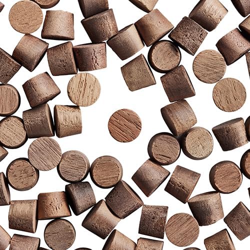 WidgetCo 5/16" Walnut Wood Plugs, Face Grain, Woodworking Plugs, Can Be Sanded, Stained, or Painted (Qty 100)