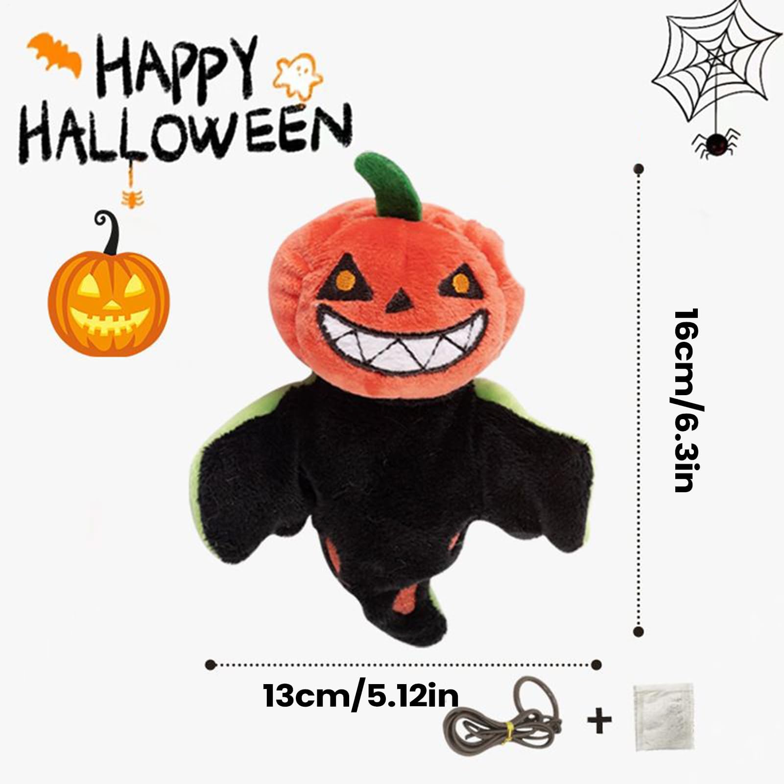 Katzenspielzeug, Simulieren Sie das Flügelschlaggeräusch Einer Halloween-Kürbispuppe for EIN Kätzchen(Pumpkin Head)