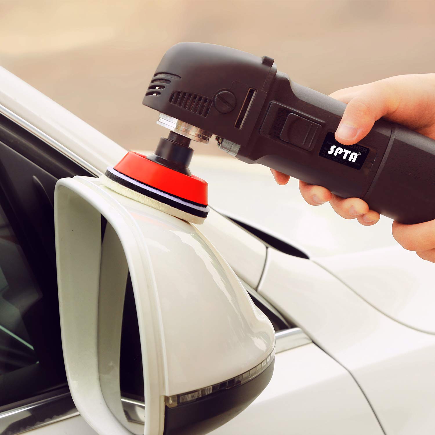 SPTA Dual Action Power System Tool, Forced DA Polisher Adapter Detailing Tool With 3pcs Polishing Pads For Cordless Drill - Foto 4