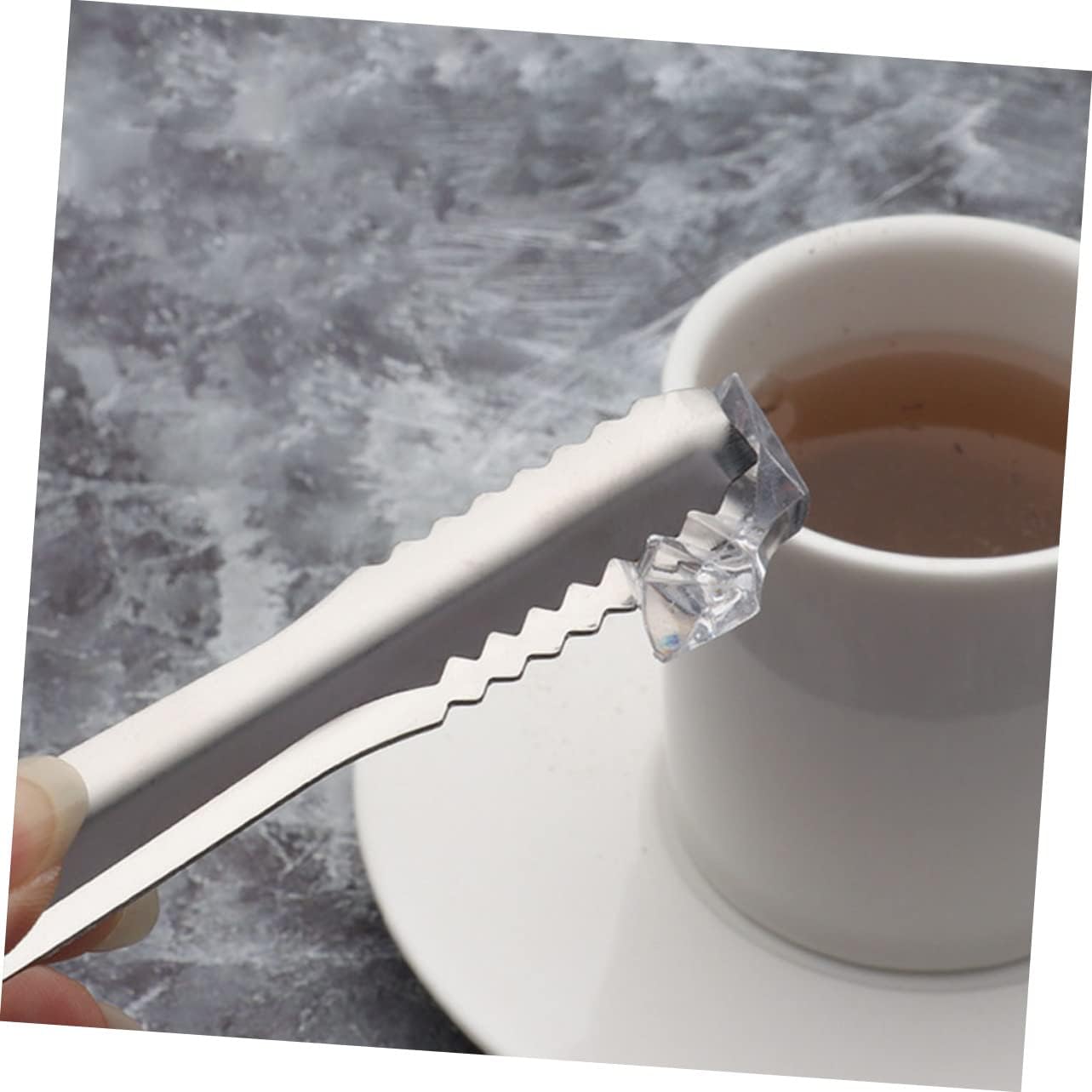 SOLUSTRE 10Pcs Stainless Steel Ice Tongs with Skid Design Mirror Polished Ice Serving Clips for Tea Parties Bars Weddings Coffee and Home Use