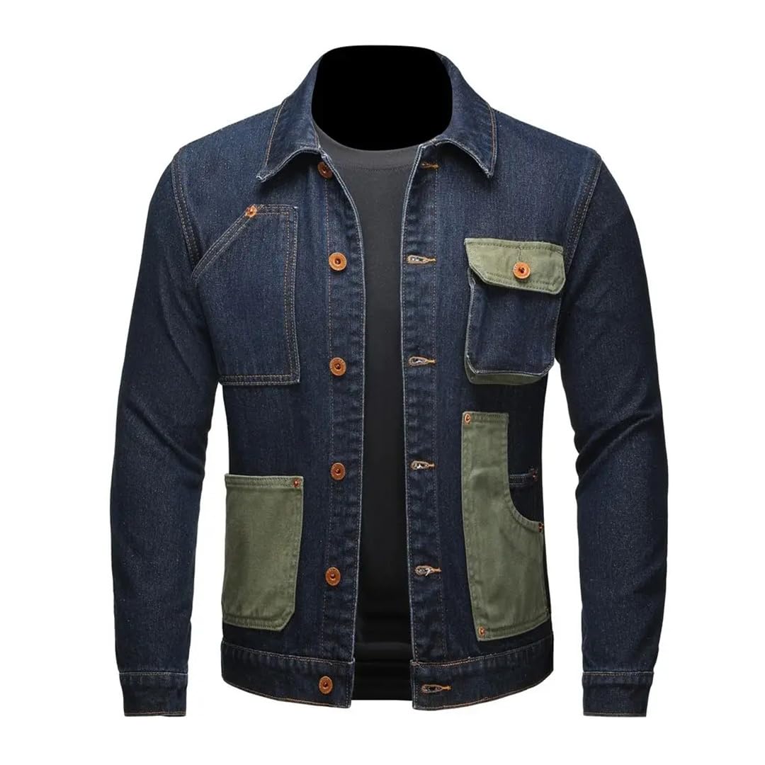 Męska kurtka dżinsowa Retro Classic Street Trend Przystojna Jazda Wiatroszczelna High Street