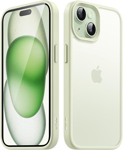 JETech Matte Cover Case for iPhone 15 6.1-Inch, Shockproof Case Military Grade Drop Protection, Frosted Translucent Back P...