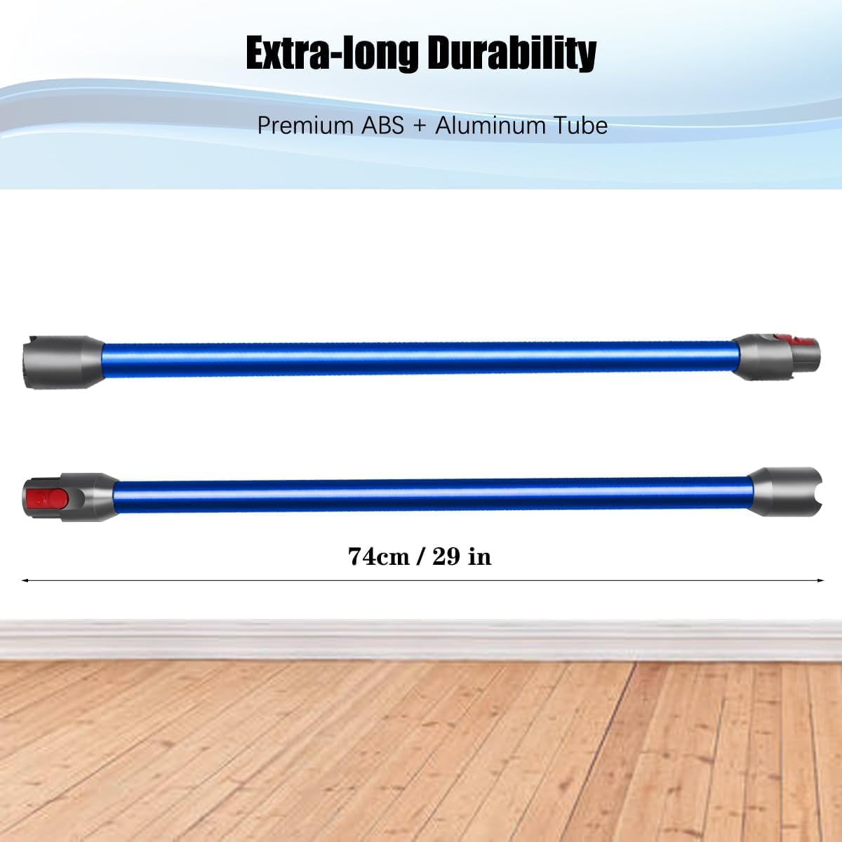 Tube Extension pour Dyson V12 Detect Slim / V10 Digital Slim, Tube Rallonge 74cm avec Connexion Rapide, Tige Rigide Aspirateur Accessoire Compatible Dyson Slim Série-Bleu