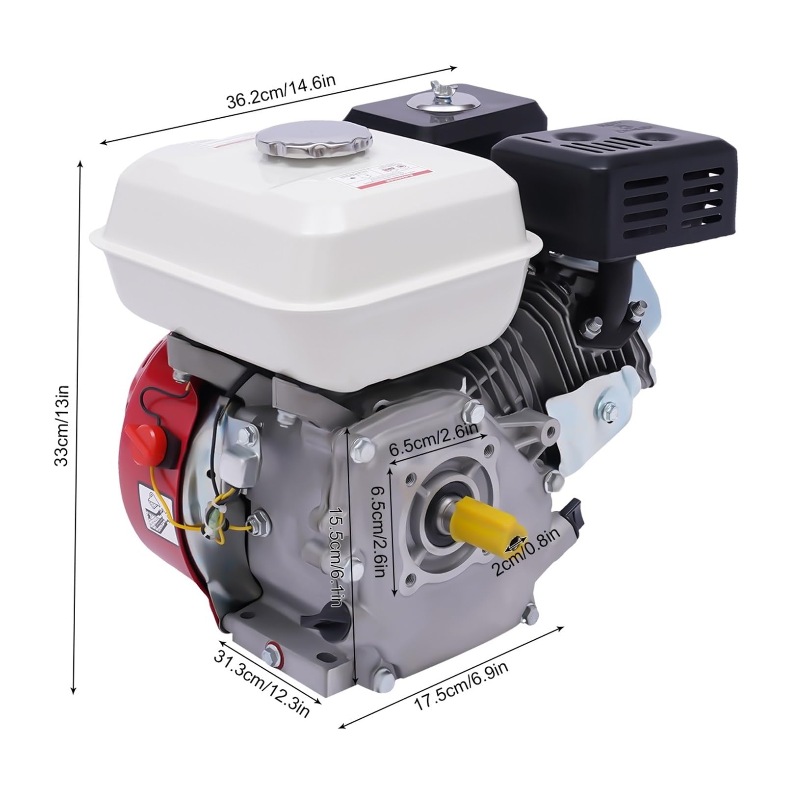 4-Takt 215ccm 7,5 PS Benzinmotor Standmotor Kartmotor Einzylinder 3,6L,1kw Rot For Landmaschinen Leistungsstarke Performance