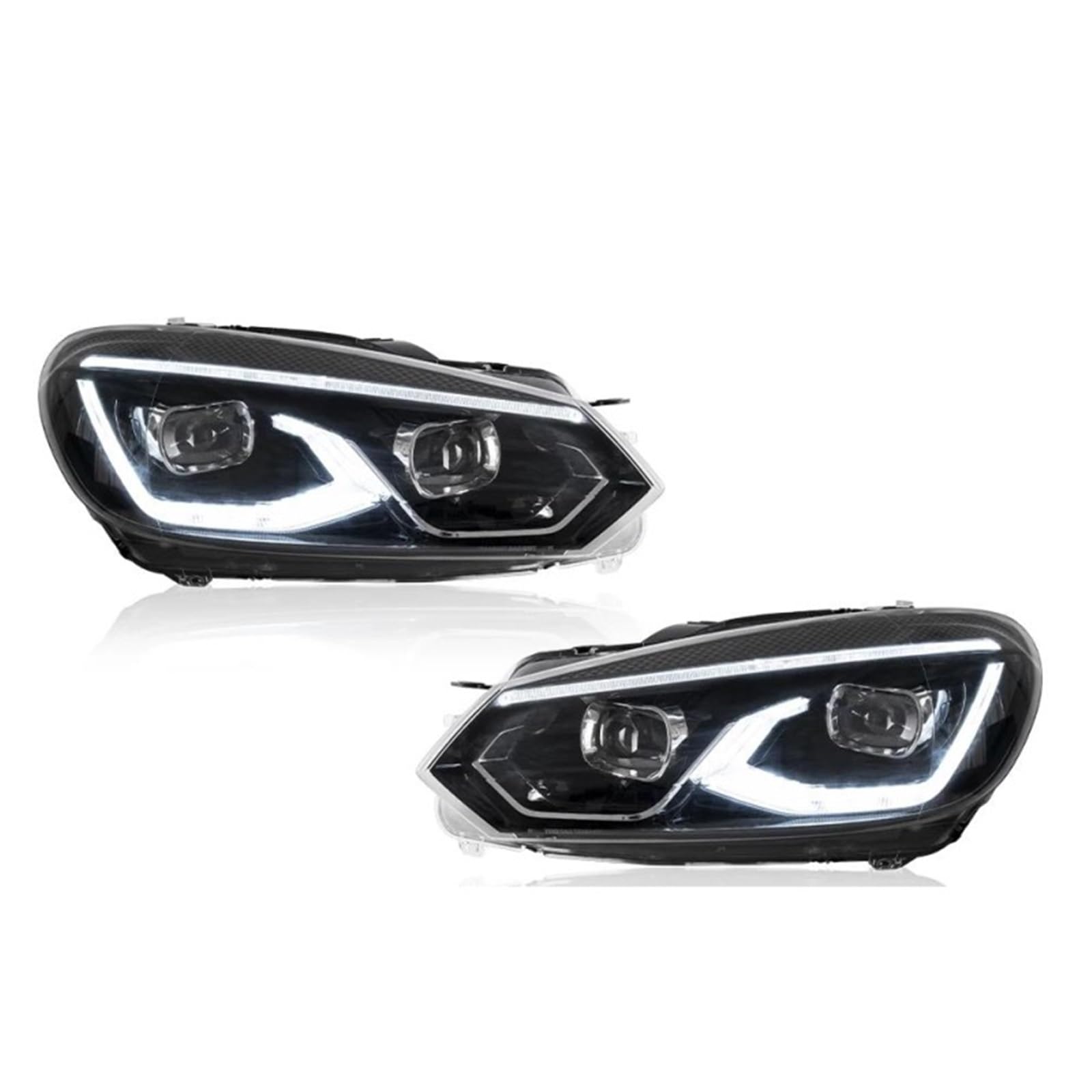 Coppia Di LED Gruppo Faro Per Auto Per VW Per Golf 6 MK6 2010-2014 | Fari DRL Segnale Sintonizzazione Plug And Play Lampada Frontale(Guidatore destro)