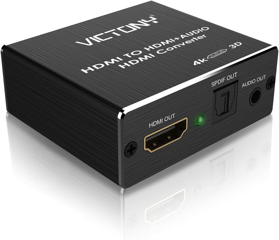 4K HDMI Audio Extractor Splitter HDMI to HDMI + Toslink SPDIF +3.5mm Stereo Digital to Analog Audio De-embedder Sound Converter Supports Ultra HD UHD 4K 4Kx2K 1080P 3D ARC