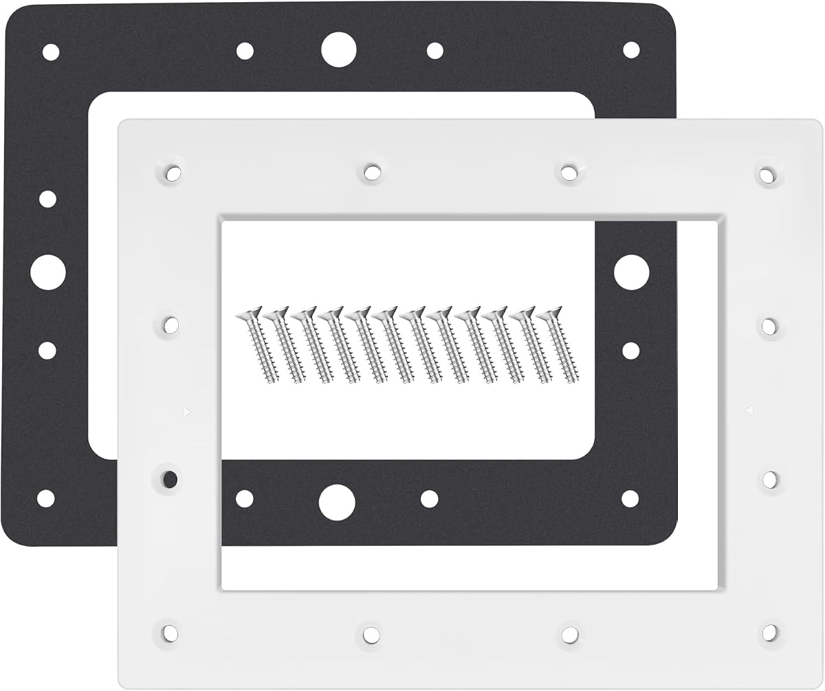 1 Pc SPX1084L Wide Mouth Pool Skimmer Faceplate& SPX1084BPAK2 Fiber Gaskets | Fits Hayward Automatic Skimmers, SP1082, SP1083, SP1084, SP1085, SP1086, SP1075, SP1075T, SP1076, SP1077 Models, W/Screws