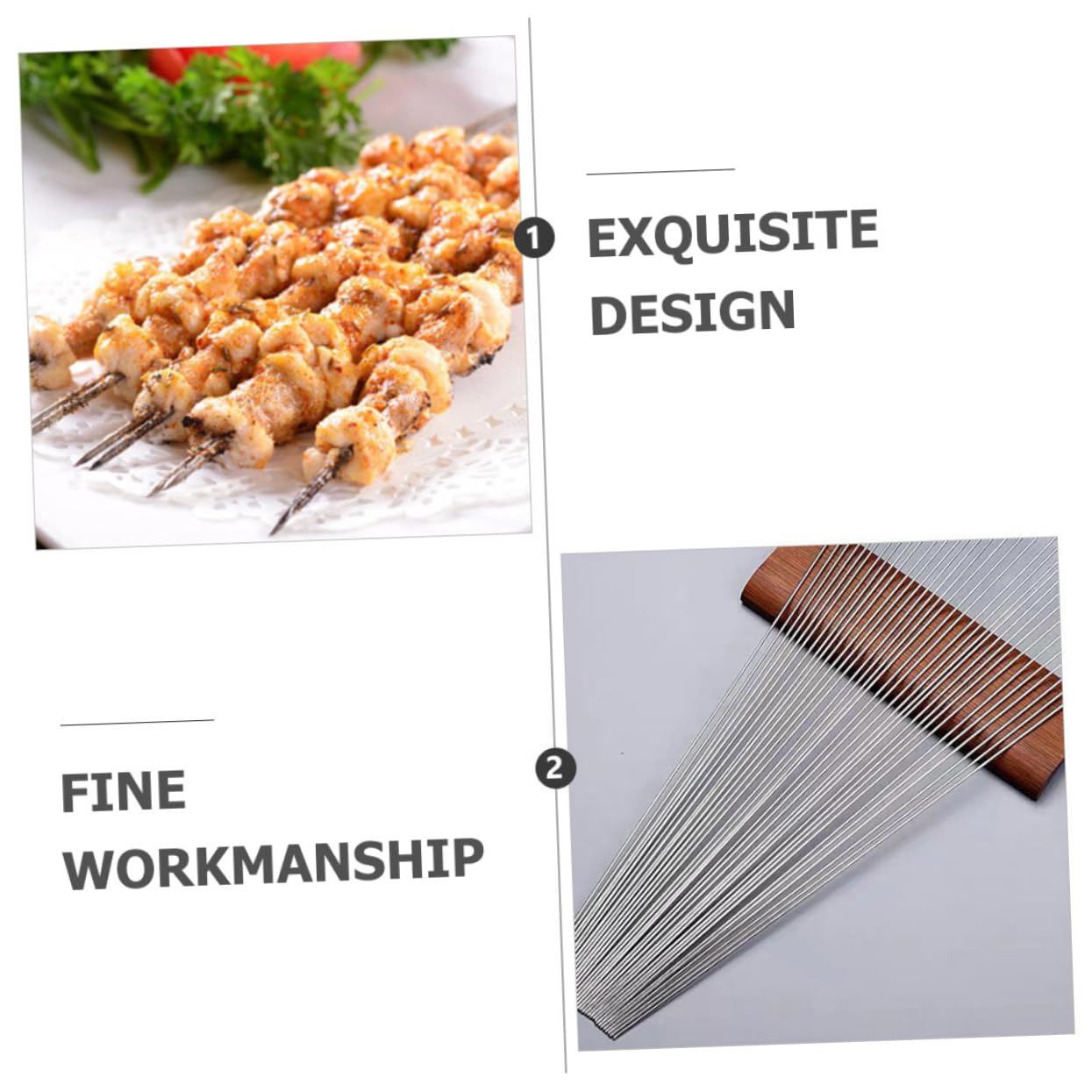 Happyyami Spiedini 100 Pezzi in Acciaio Inossidabile 304 per Barbecue Resistenza alla Corrosione e Conduzione Termica per Picnic e Grigliate Domestiche