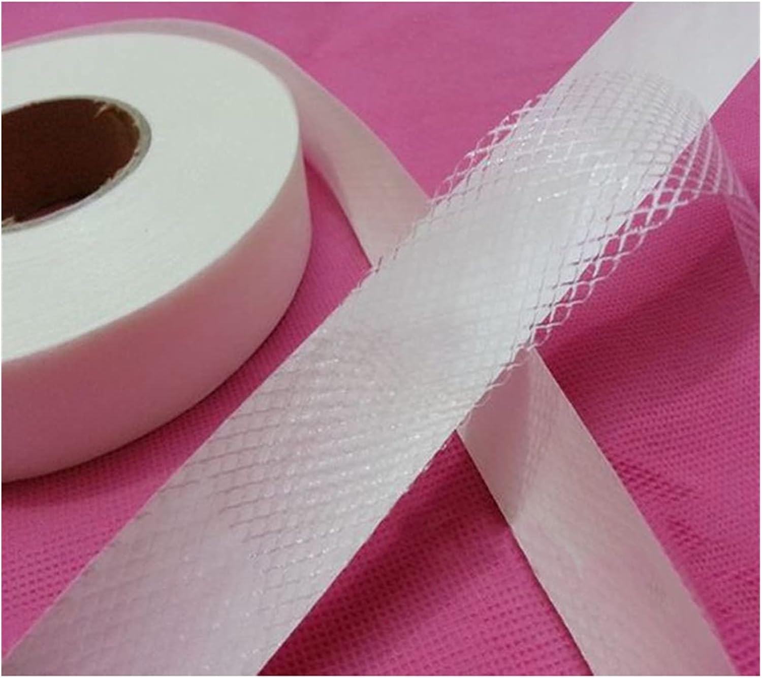 Interfacing,Iron on Interfacing Reticularis Adhesive Interlining Hot Melt Double-Sided Tape Iron On Sewing Patchwork Fabric Material 50Y/roll (Color : 2.5CM 50Y)