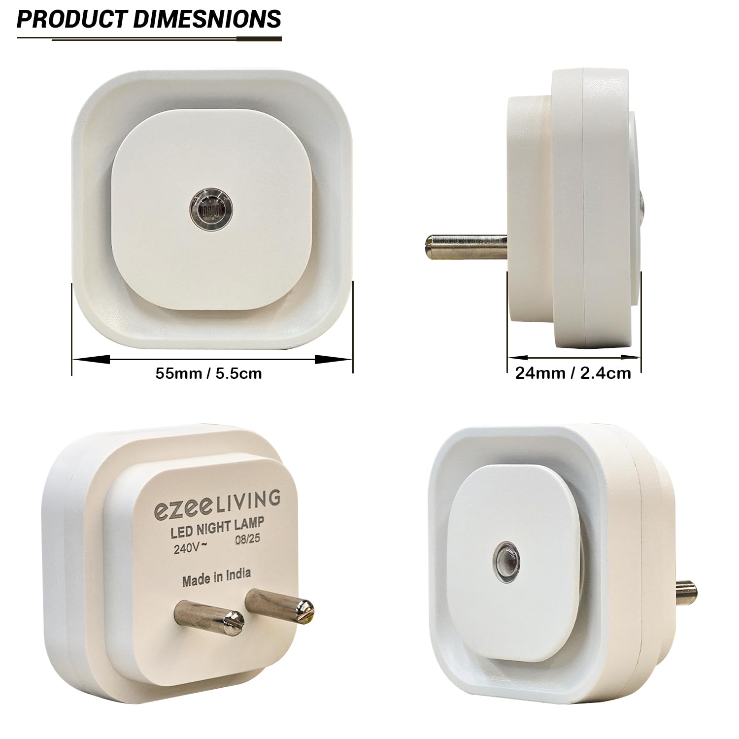 Green LED Night Light - Auto Sensor & Soft Glow -3
