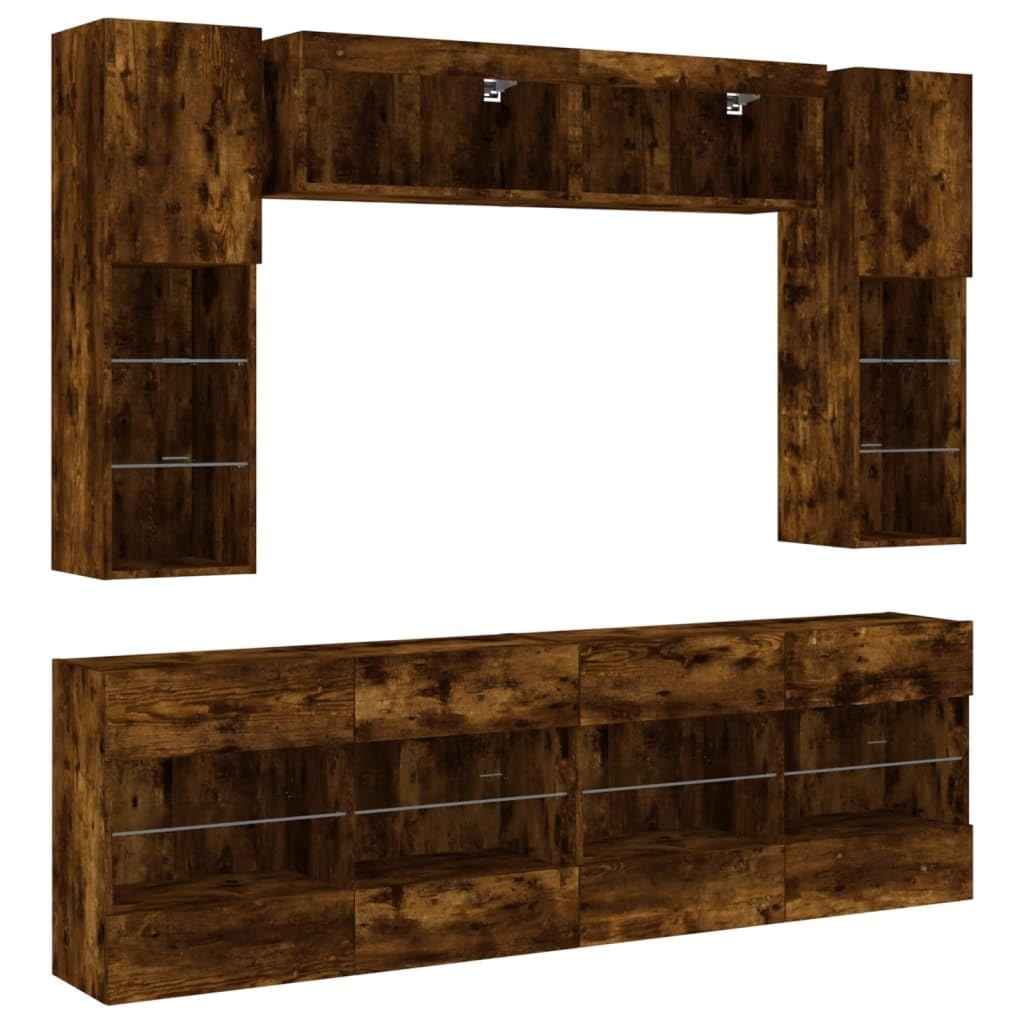 6-TLG. - Mueble de pared para TV (98,5 x 30 x 60,5 cm, madera de madera y cristal, aparador moderno para salón, estudio