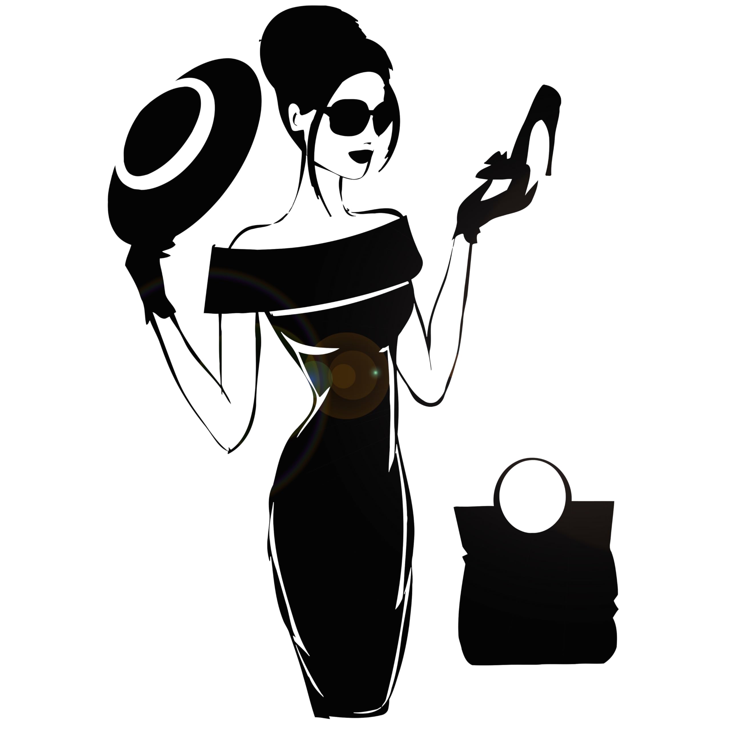 Amazon.com: Vinyl Wall Decal Elegant Woman Dress Fashion Lady in Dress  Stickers Mural Large Decor (g3520) Black : Tools & Home Improvement