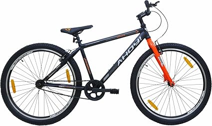 AHOY! Hover Mountain Cycle Non Gear Cycle 27.5T | Mountain Bike for (12+ Yrs) (5.6Ft+ Height) | Carbon Steel Frame Mountain Bicycle for Men and Women (Orange Color)