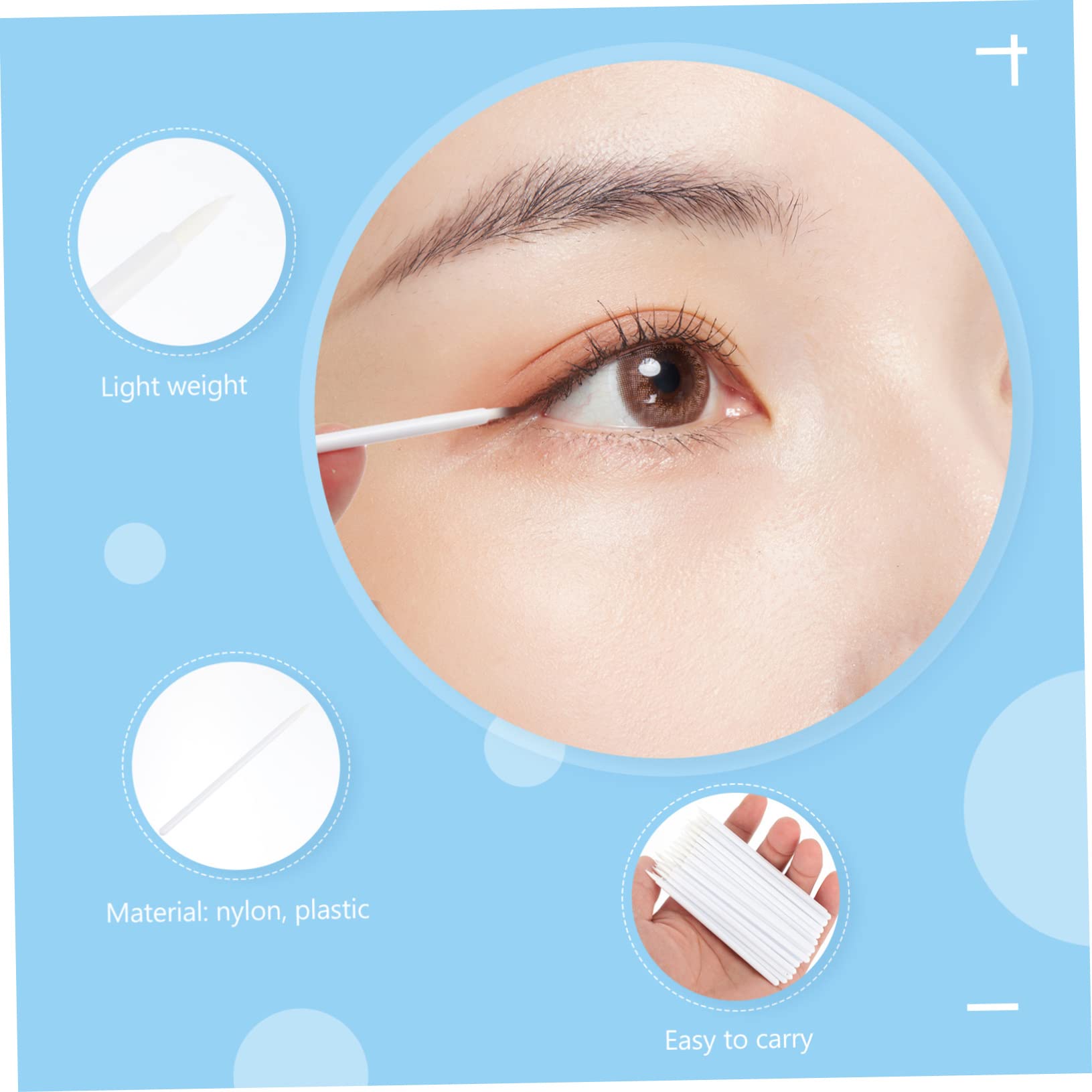 FOMIYES Makeup Eyeliner Wand Sturdy Fiber Brush 100pcs Eyeliner Brush Set Easy Application Ideal for Salon or Home