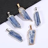 YOPI Natural Kyanite Gold-Plated Pendant Necklace | Irregular Crystal Jewelry for DIY Enthusiasts(Silver) - Image 5