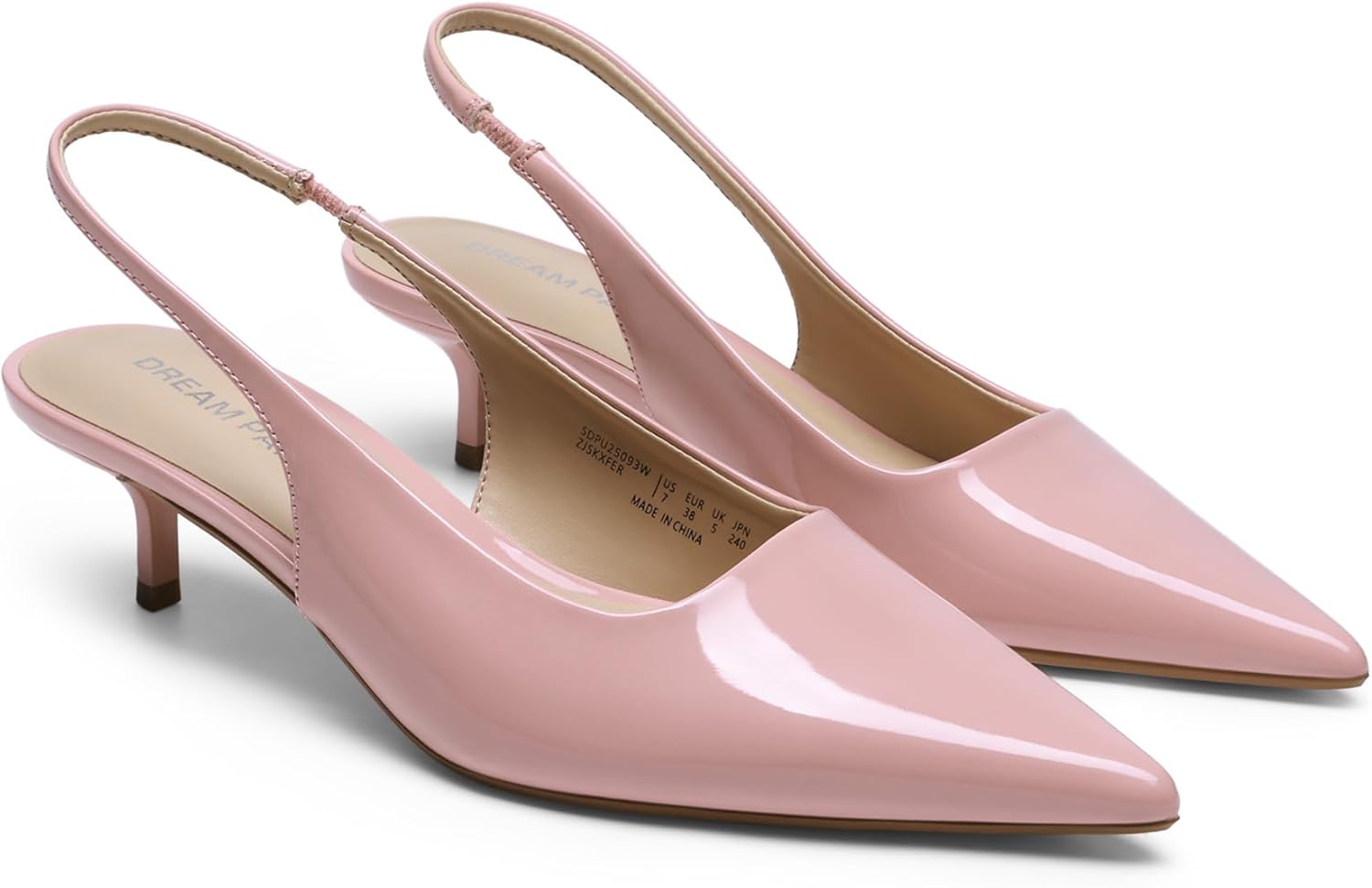 DREAM PAIRS Women's Kitten Heels Slingback Low Closed Toe Comfortable Pumps Pointed Toe Wedding Party Elegant Dress Shoes - Image 5