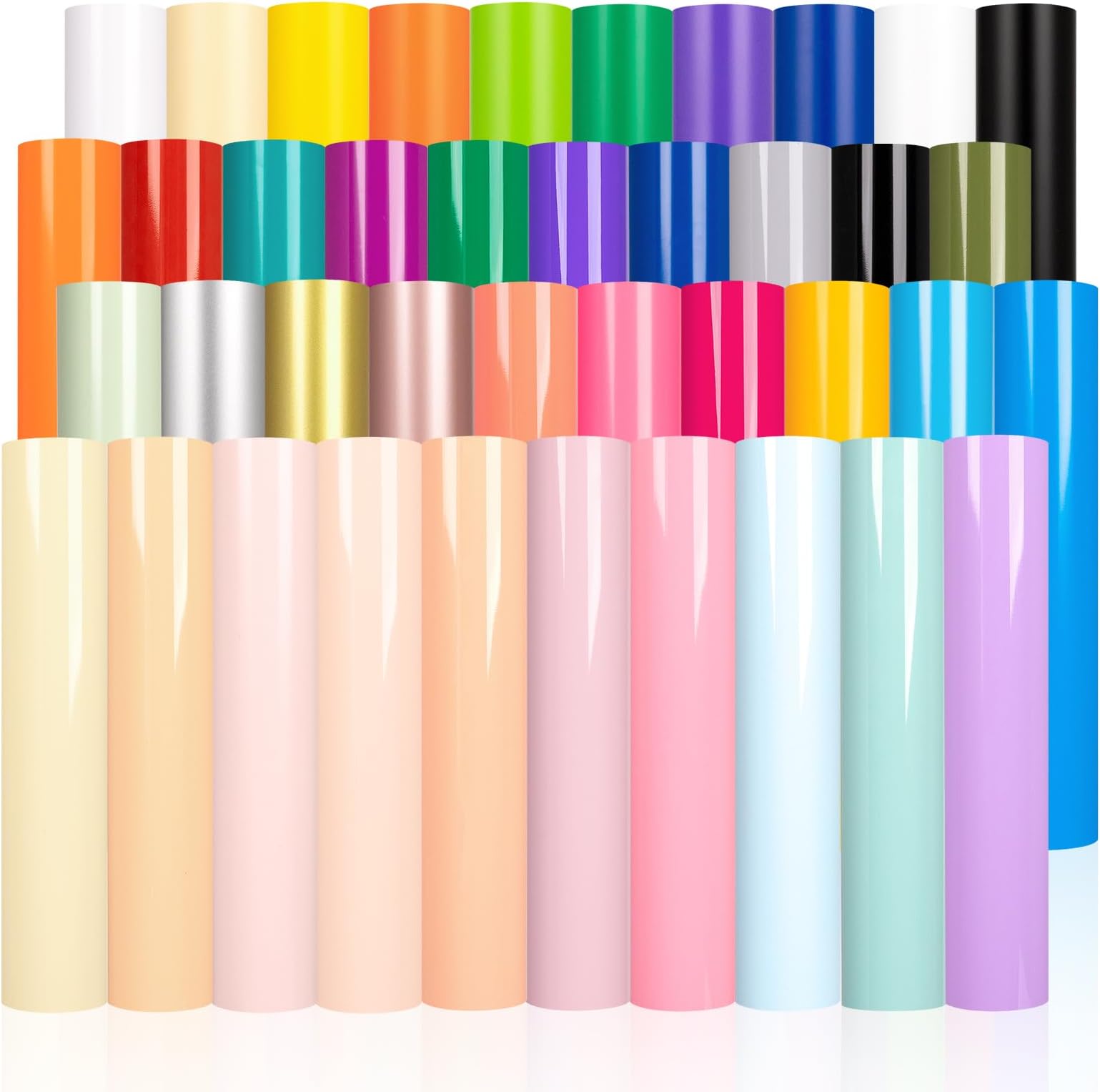 VINYL FROG Permanent Adhesive Vinyl Bundle 40 Pack Adhesive Vinyl Sheets 12''x12'' Permanent Vinyl for Cups, Decals, DIY Craft Projects